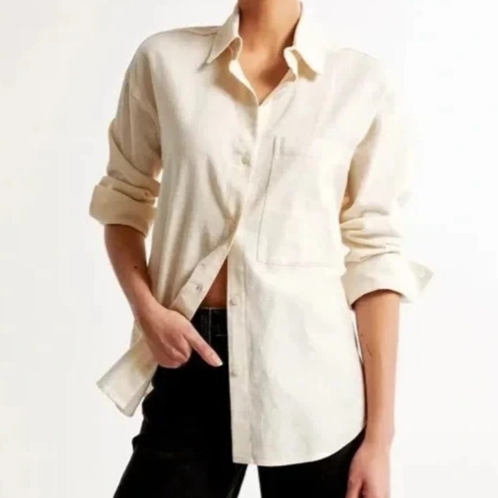 Abercrombie Oversized Linen‎ Blend Shirt